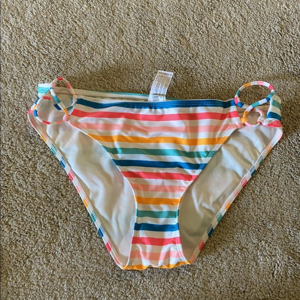 Hot Water striped bathing suit bottom L
